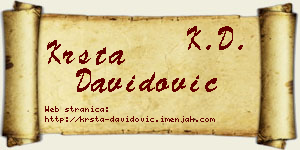 Krsta Davidović vizit kartica